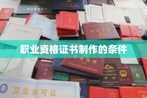 泸水职业资格证书制作的条件
