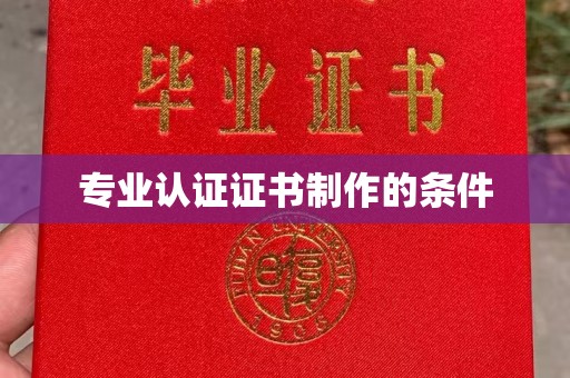 泸水专业认证证书制作的条件