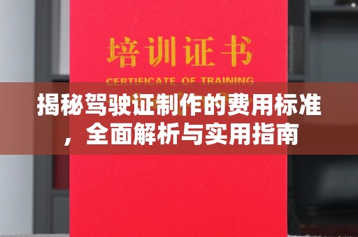 泸水揭秘驾驶证制作的费用标准，全面解析与实用指南