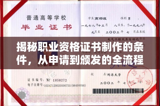 泸水揭秘职业资格证书制作的条件，从申请到颁发的全流程解析