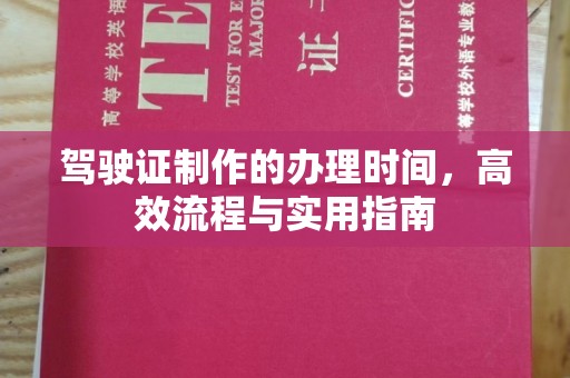 泸水驾驶证制作的办理时间，高效流程与实用指南