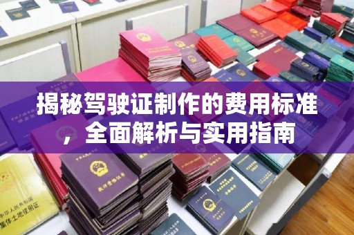 泸水揭秘驾驶证制作的费用标准，全面解析与实用指南