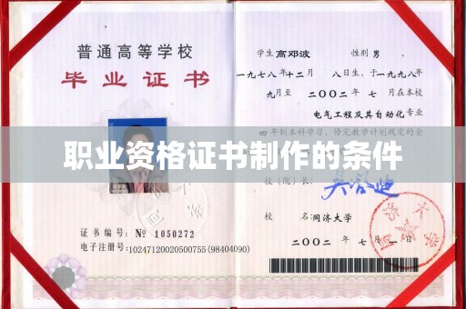 泸水职业资格证书制作的条件